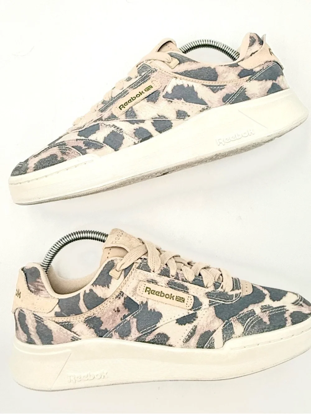 Reebok Women's‎ Leopard Print Low-Top Sneakers in Tan & Black